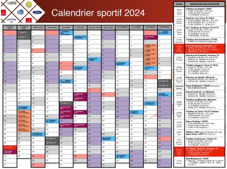 calendrier fédéral